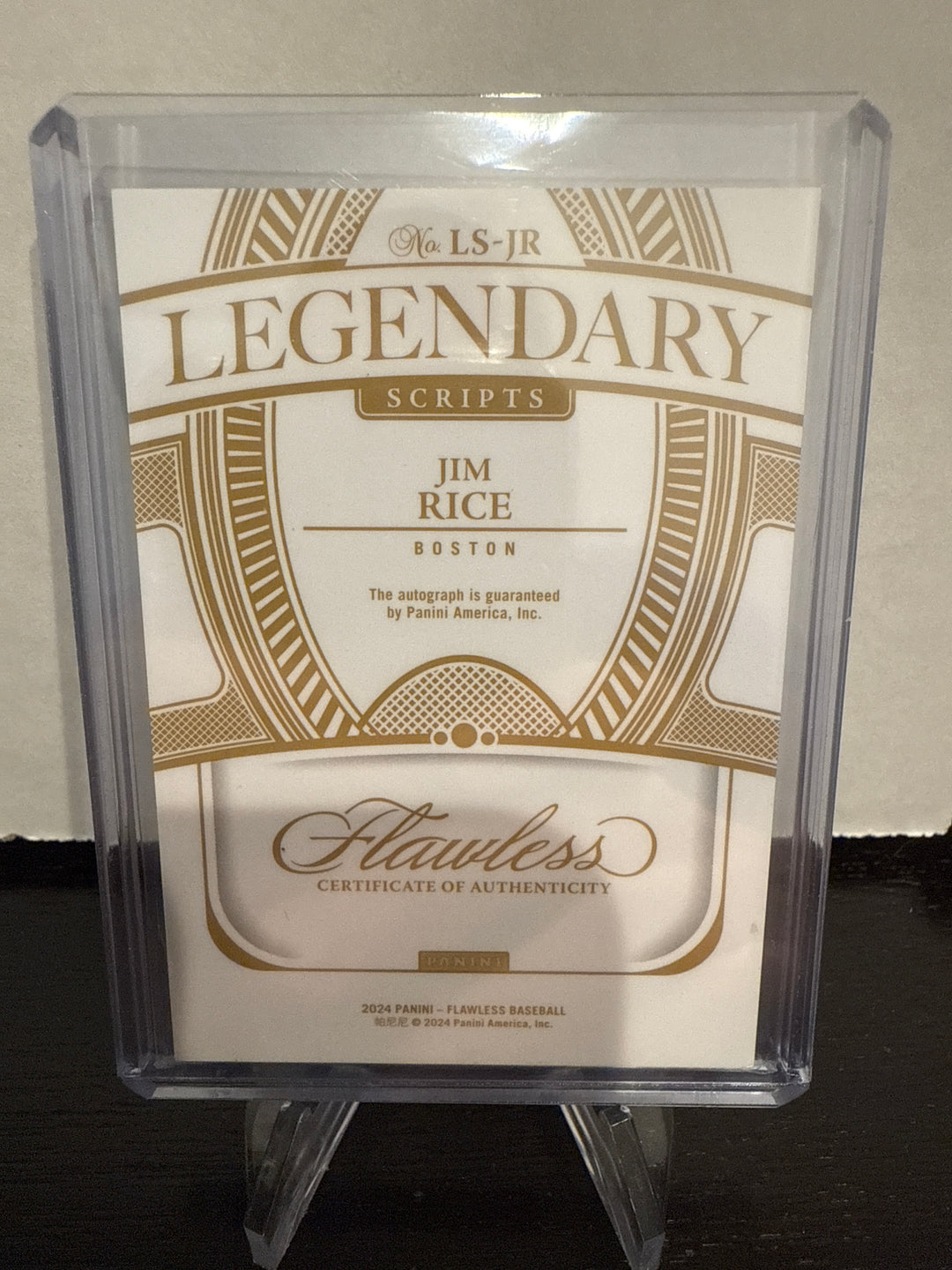 Jim Rice 2024 Panini Flawless Legendary Auto, 20/25