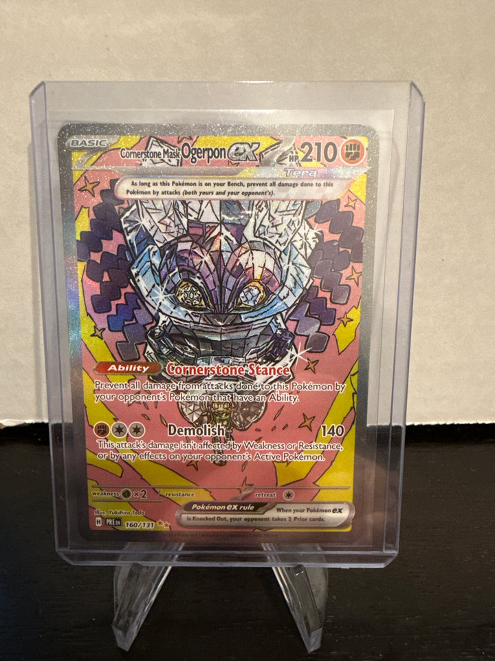 Pokémon TCG 2024 Cornerstone Mask Ogerpon EX Prismatic Evolutions Illustration Rare, 160/131