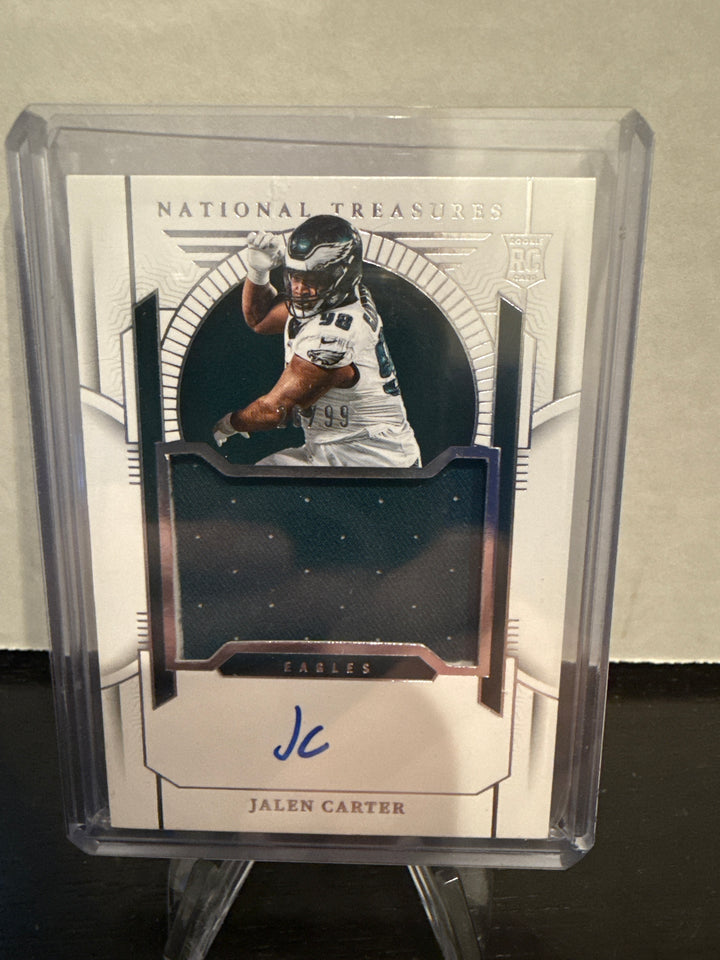 Jalen Carter 2023 Panini National Treasures Rookie Patch Auto, 26/99