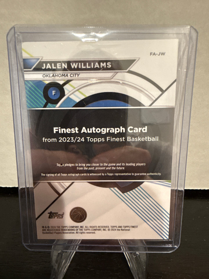 Jalen Williams 2024 Topps Finest Gold Geometric Auto, 45/50