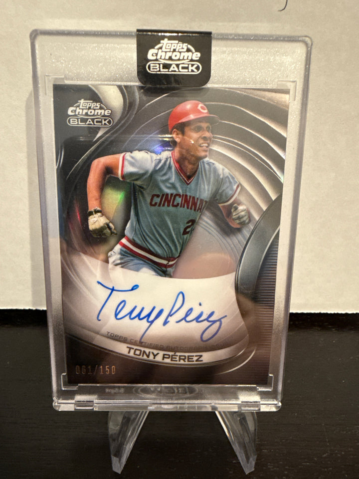 Tony Perez 2022 Topps Chrome Black Auto, 061/150