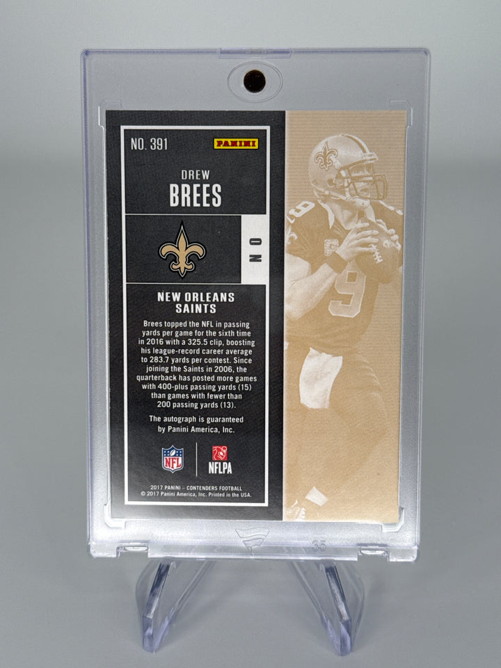 Drew Brees 2017 Panini Contenders Cracked Ice Veteran Ticket Auto, 16/25