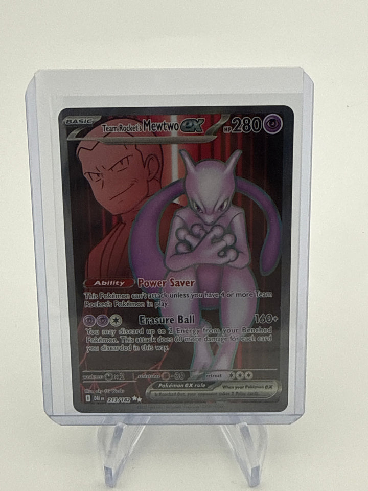 Pokemon TCG 2023 Team Rocket's Mewtwo EX Destined Rivals Full Art Illustration Rare, 213/182