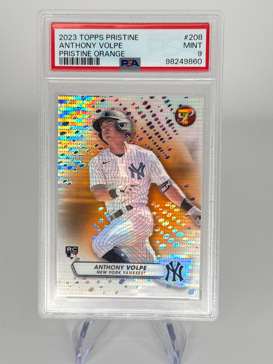 Anthony Volpe 2023 Topps Pristine Orange Rookie, 10/25, PSA 9 Mint