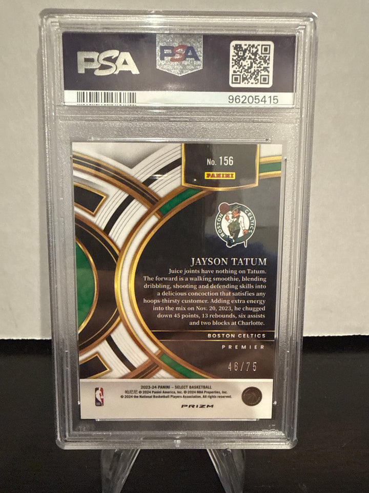 Jayson Tatum 2023 Panini Select White Disco, 46/75, PSA 9 Mint