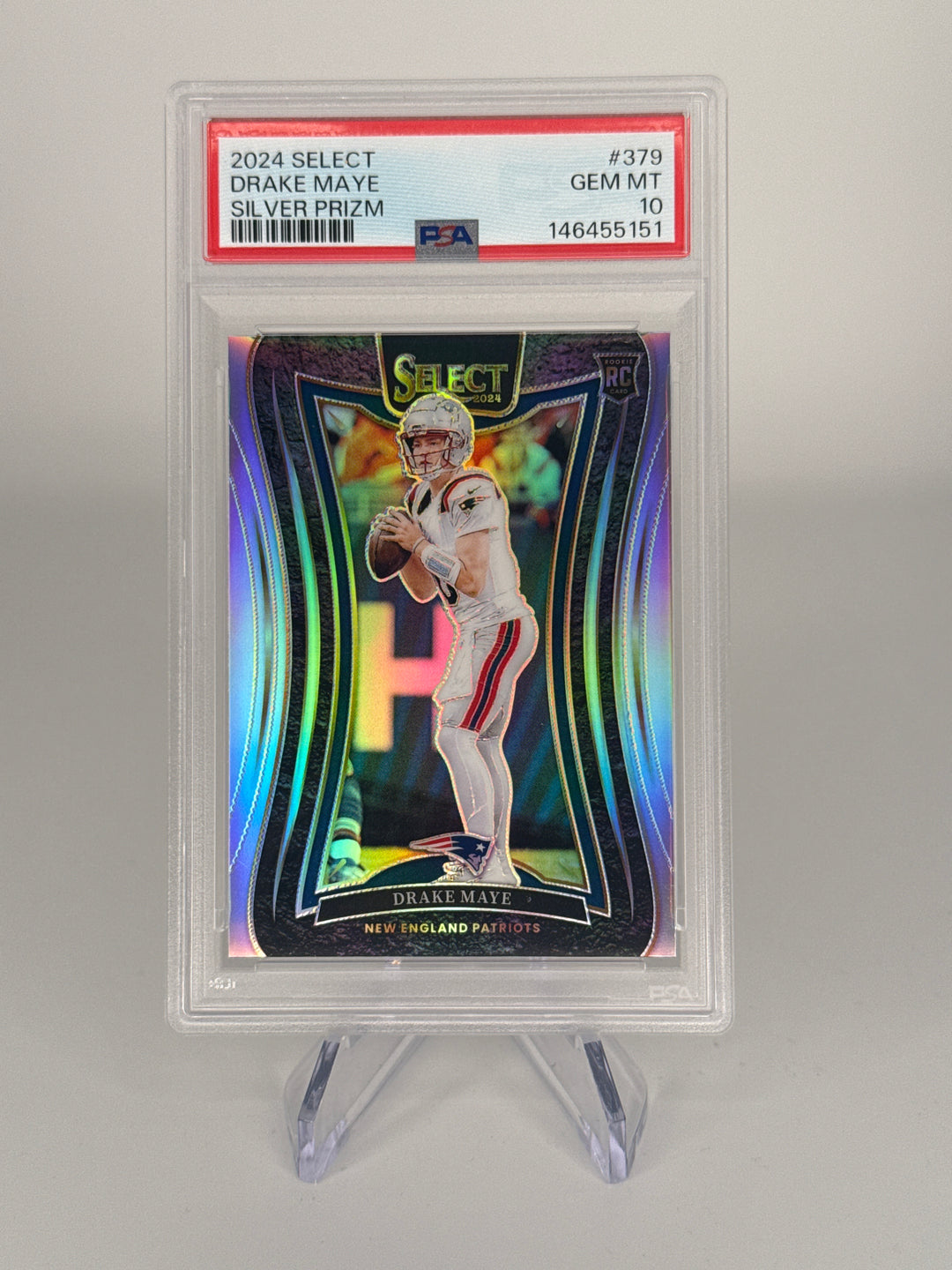Drake Maye 2024 Panini Select Suite Level Silver Rookie, PSA 10 Gem Mint