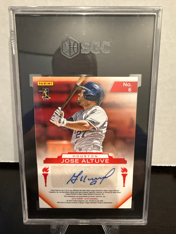 Adrian Beltre/Jose Altuve 2015 Panini Elite Passing The Torch Dual Auto, 2/5, SGC 9, 10 Auto