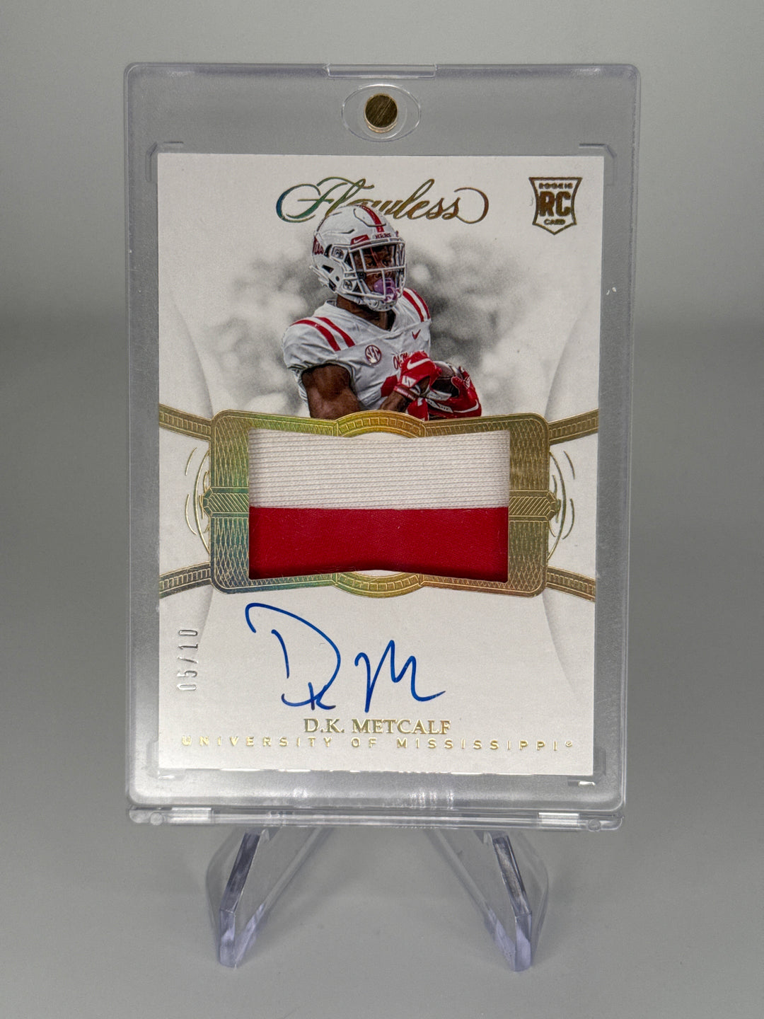 DK Metcalf 2019 Panini Flawless Collegiate Rookie Patch Auto Gold, 05/10