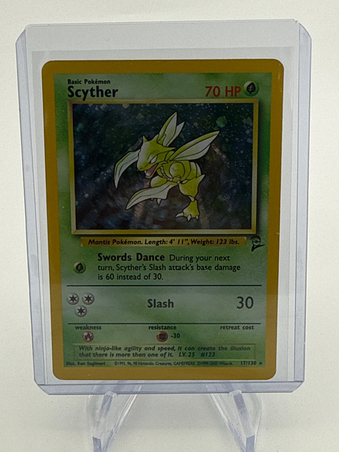 Pokemon TCG 2000 Scyther Base 2 Holo, 17/130