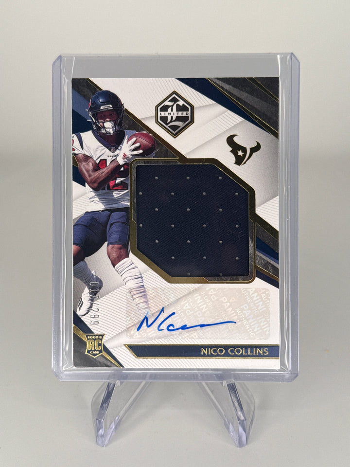 Nico Collins 2022 Panini Limited Rookie Patch Auto, 017/299