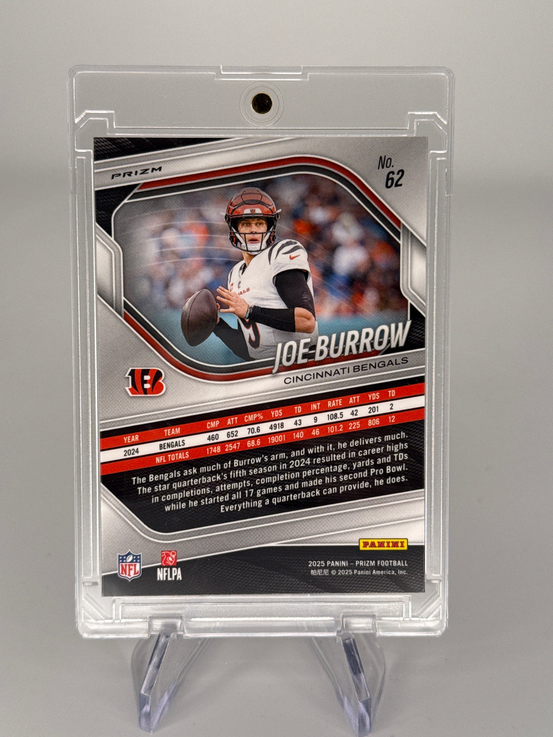 Joe Burrow 2025 Panini Prizm Red & Black Checker SSP