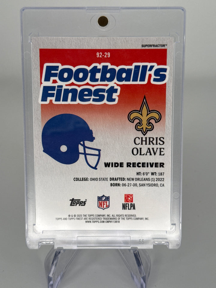 Chris Olave 2025 Topps Finest Football's Finest 1/1 Superfractor