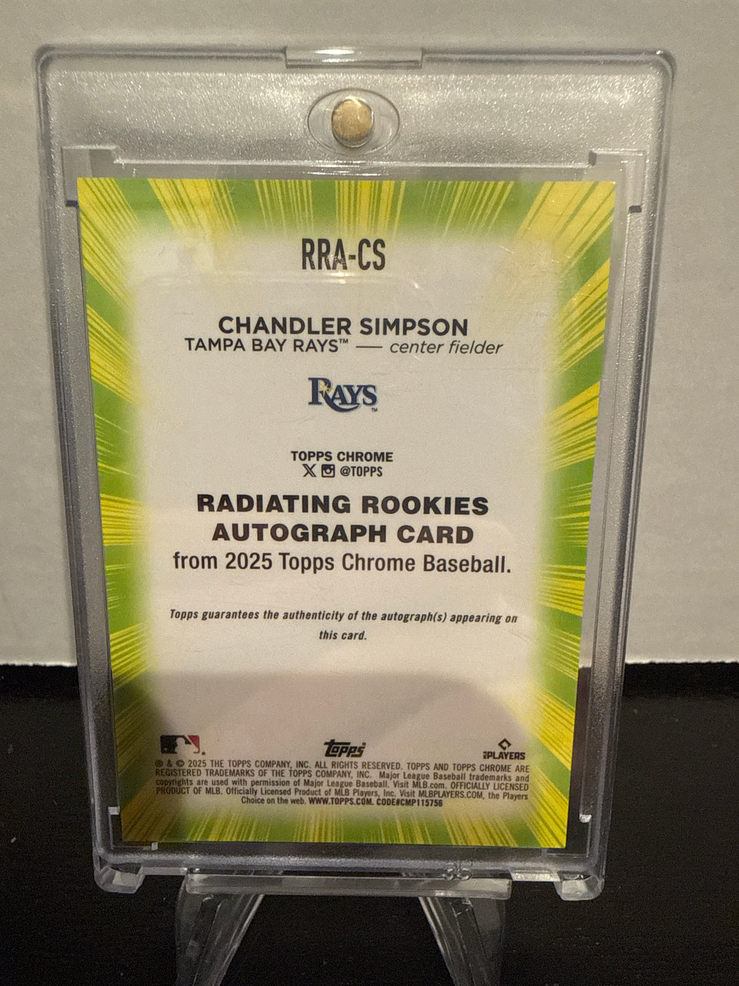 Chandler Simpson 2025 Topps Chrome Update Radiating Rookie Auto, 06/25