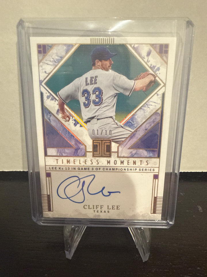 Cliff Lee 2025 Panini Impeccable Timeless Moments Auto Gold, 01/10