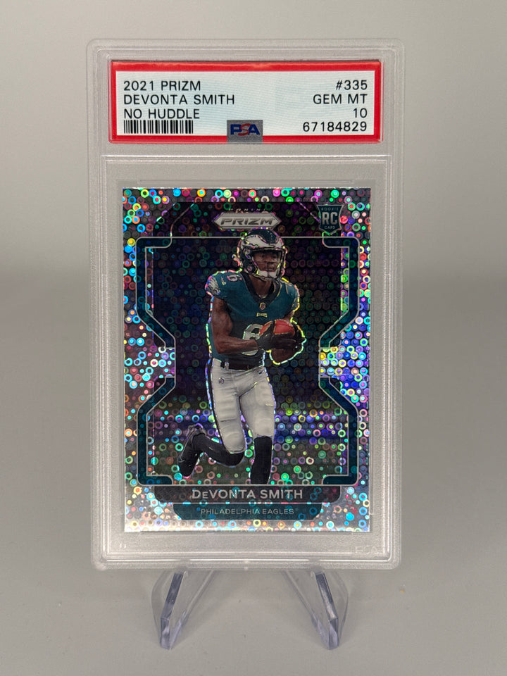 DeVonta Smith 2021 Panini Prizm No Huddle Rookie, PSA 10 Gem Mint