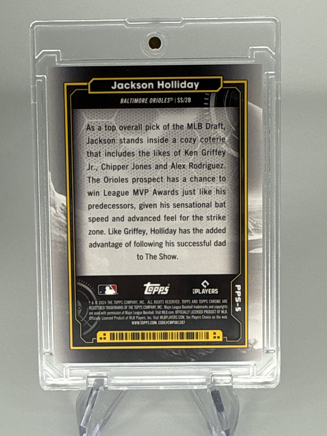Jackson Holliday 2024 Topps Cosmic Chrome Planetary Pursuit The Sun, SSP Case Hit Rookie