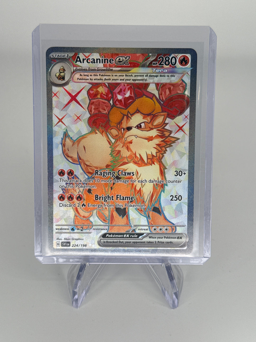 Pokemon TCG 2023 Arcanine EX Scarlet & Violet Ultra Rare, 224/198