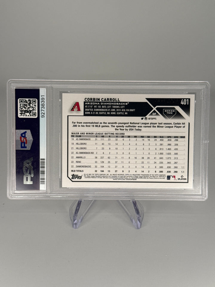 Corbin Carroll 2023 Topps Series 2 Gold Rookie, 0433/2023, PSA 9 Mint