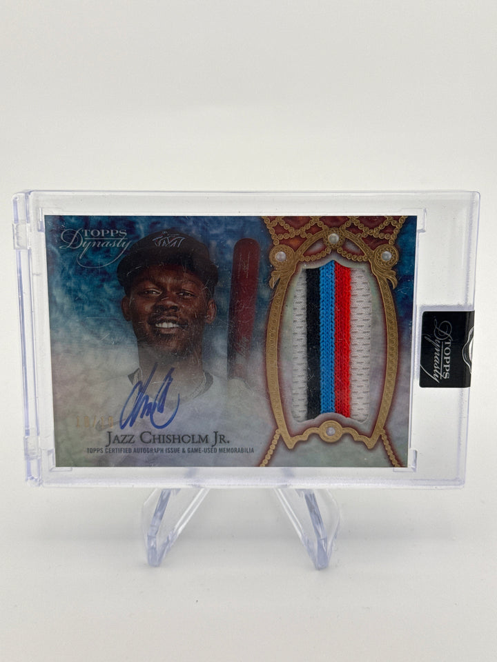 Jazz Chisholm Jr 2022 Topps Dynasty Dynastic Deeds Auto Relic, 10/10