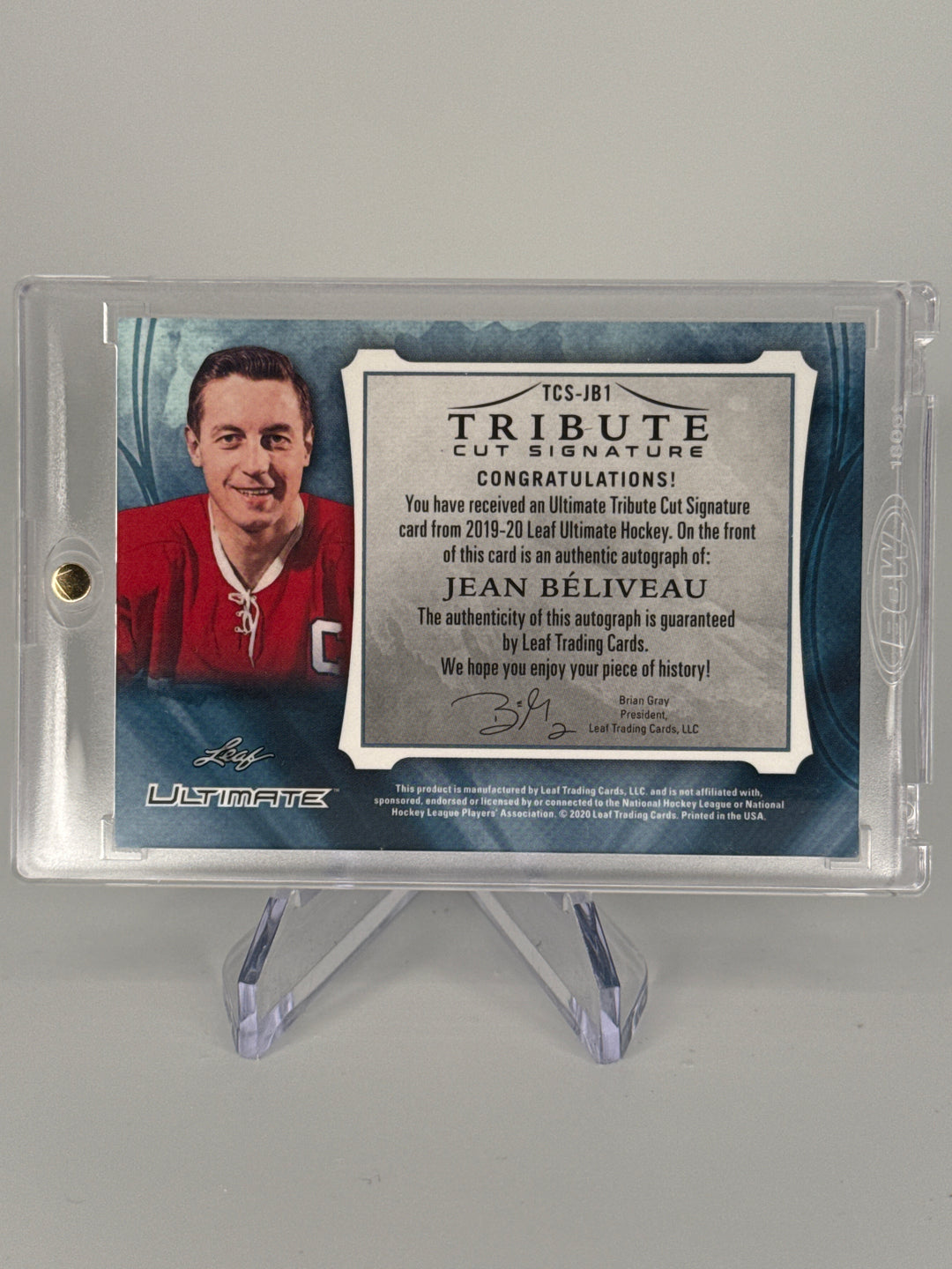 Jean Beliveau 2020 Leaf Ultimate Tribute Cut Signature, 4/4