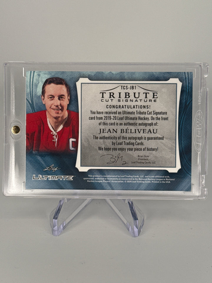 Jean Beliveau 2020 Leaf Ultimate Tribute Cut Signature, 4/4