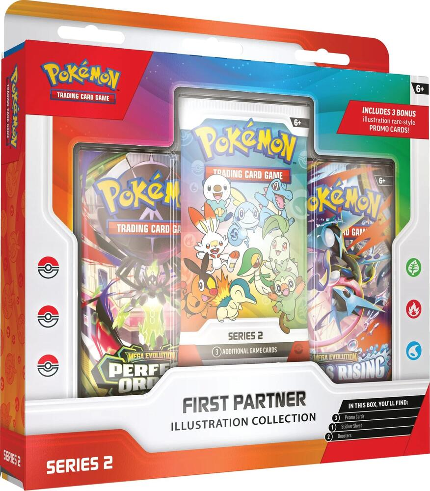 Pokémon trading card game packaging with illustrations and promotional text