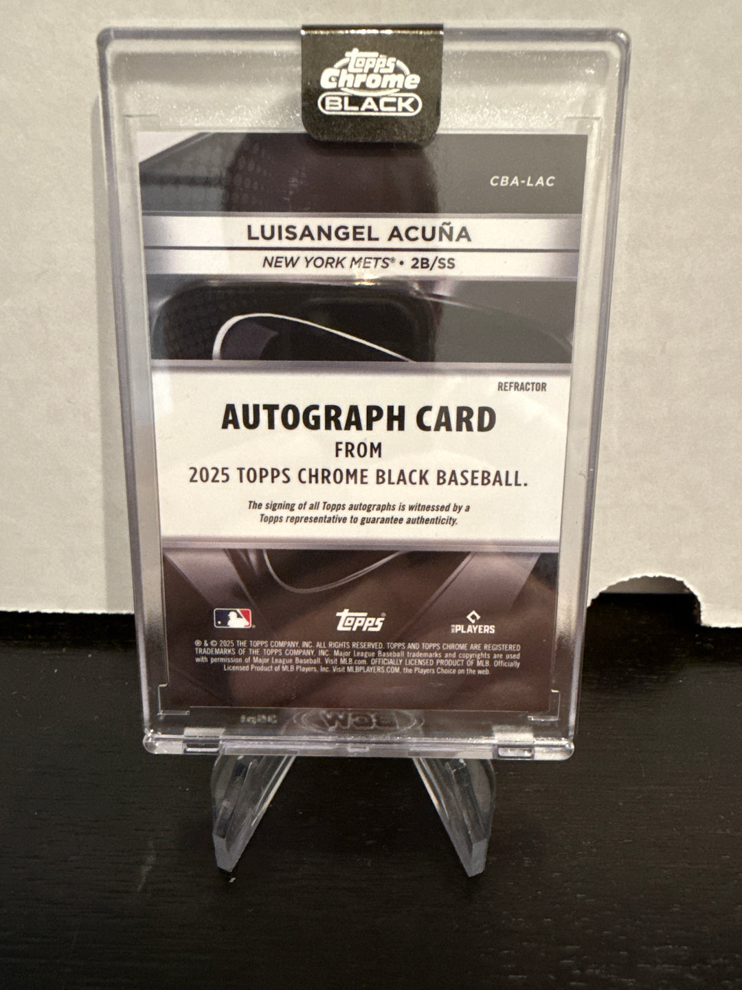 Luisangel Acuna 2025 Topps Chrome Black Rookie Auto, 050/199