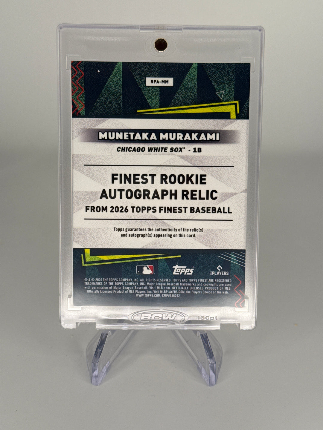 Munetaka Murakami 2026 Topps Finest Rookie Patch Auto