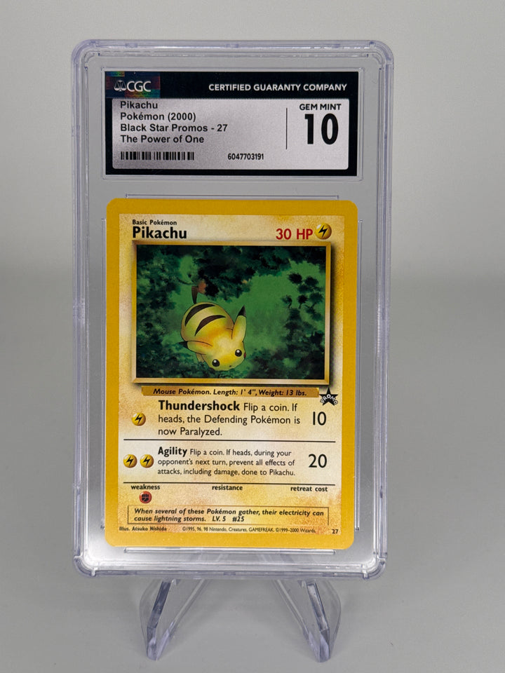 Pokemon TCG 2000 Pikachu Black Star Promo, 27, CGC 10 Gem Mint
