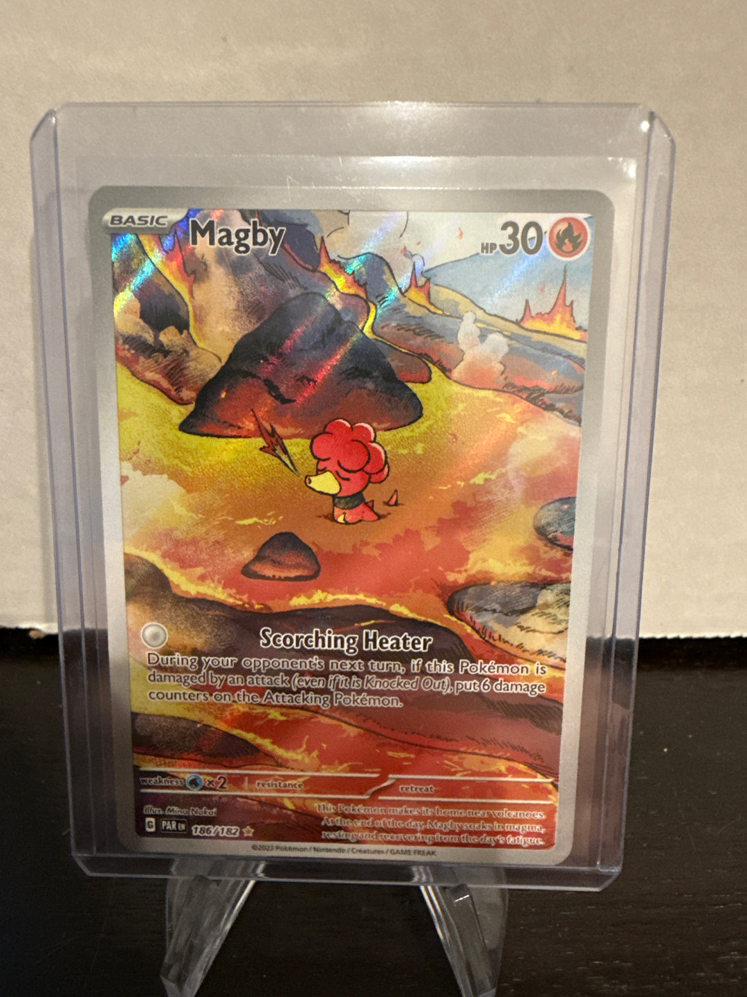 Pokemon TCG 2023 Magby Paradox Rift Illustration Rare, 186/182