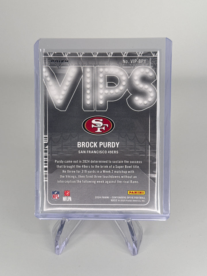 Brock Purdy 2024 Panini Contenders Optic VIPS SSP Case Hit