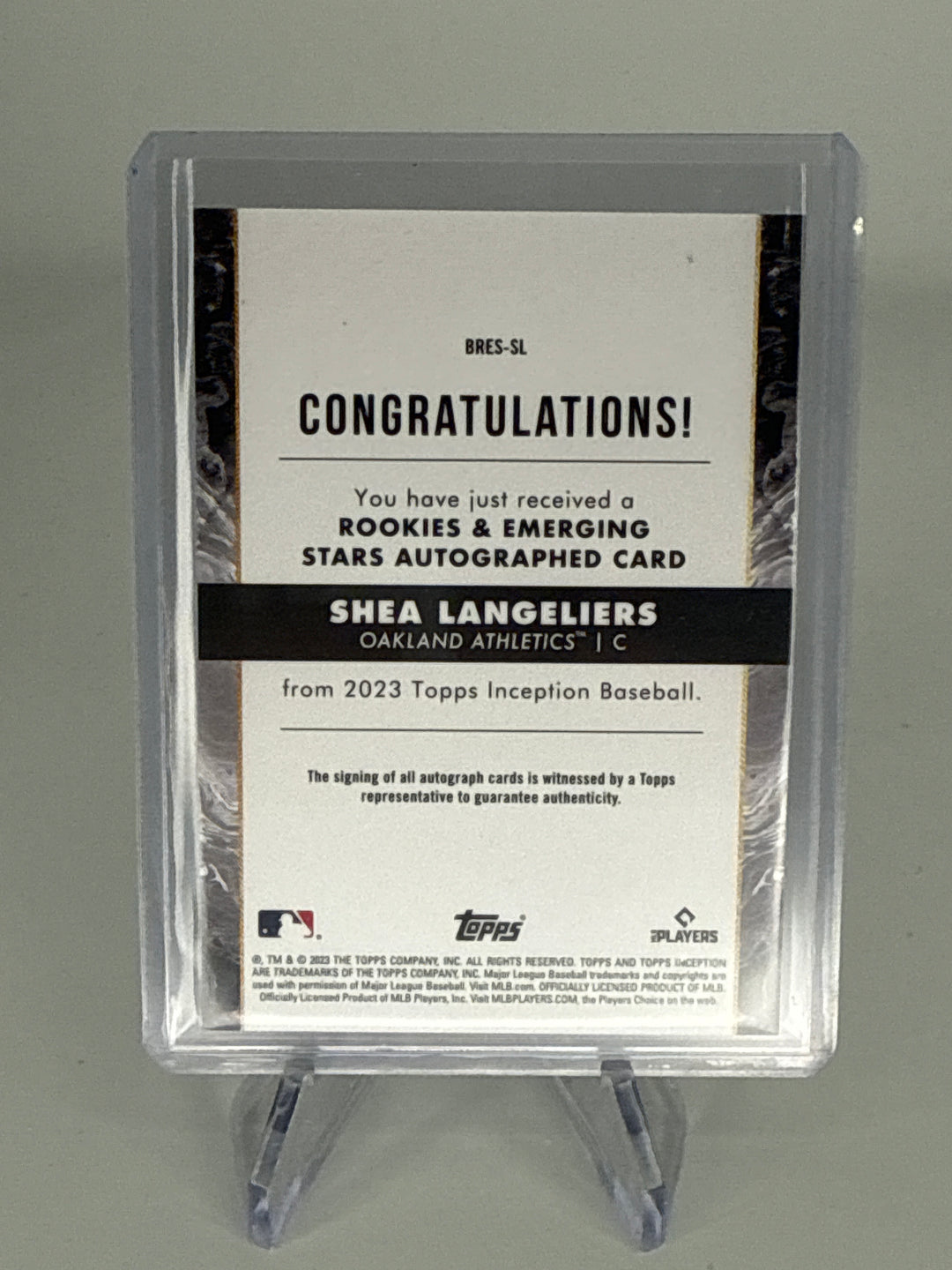 Shea Langeliers 2023 Topps Inception Magenta Rookie Auto, 53/99