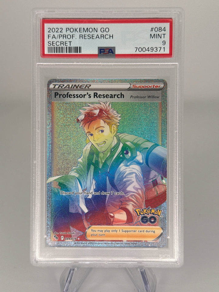 Pokemon TCG 2022 Professor's Research Pokemon Go Full Art Secret Rare, 084/078, PSA 9 Mint