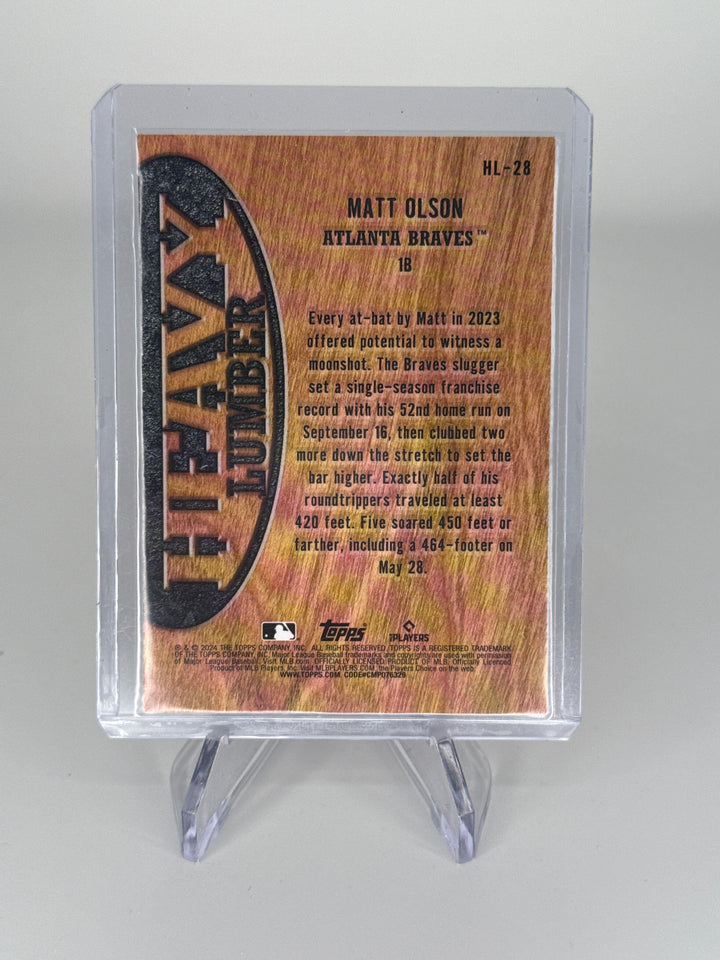 Matt Olson 2024 Topps Update Heavy Lumber SSP Case Hit
