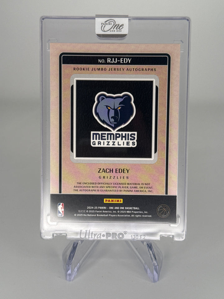 Zach Edey 2024 Panini One & One Rookie Patch Auto, 58/99