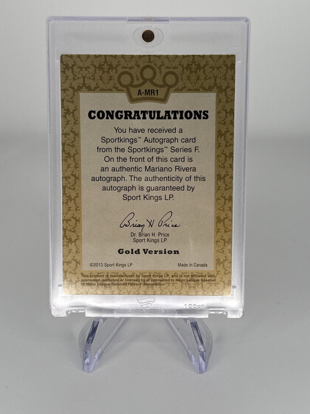 Mariano Rivera 2013 Sportkings Auto
