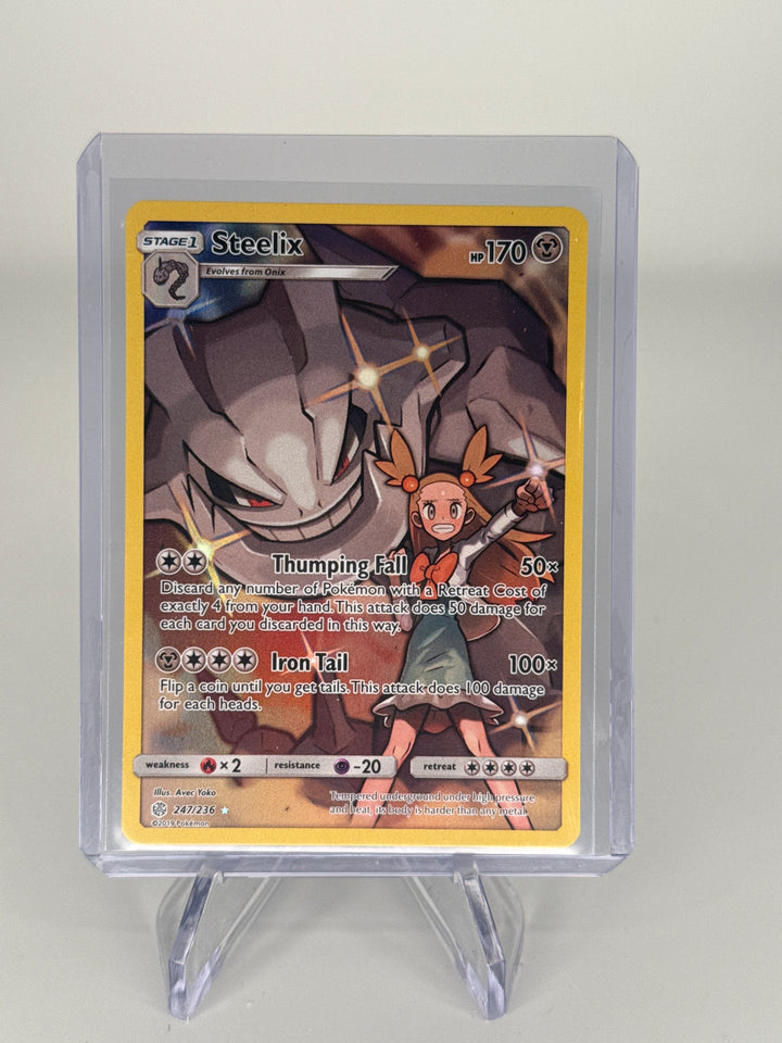 Pokemon TCG 2019 Steelix Cosmic Eclipse Full Art Holo, 247/236