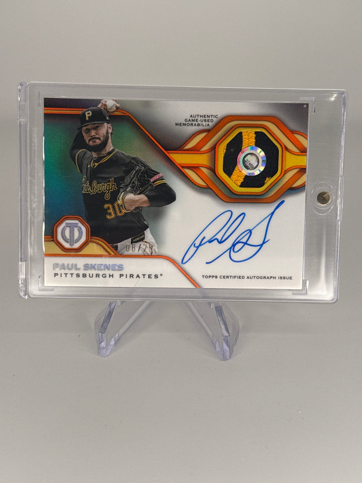 Paul Skenes 2026 Topps Tribute Patch Auto Orange, 08/25