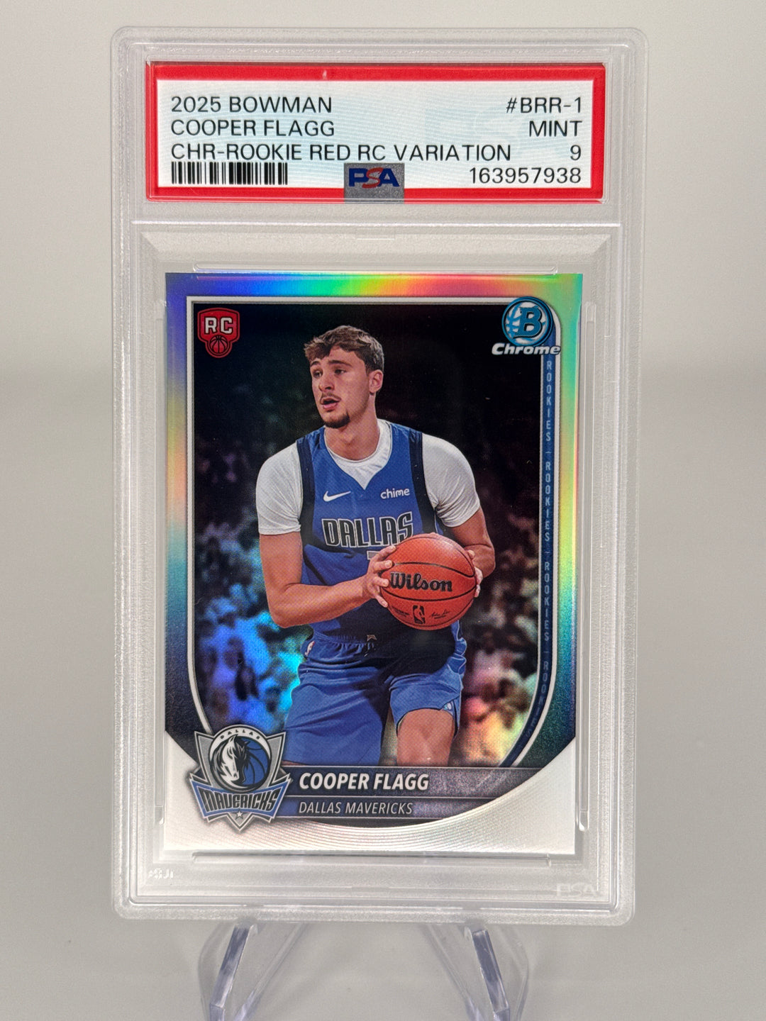 Cooper Flagg 2025 Bowman Chrome Red Variation Rookie, PSA 9 Mint