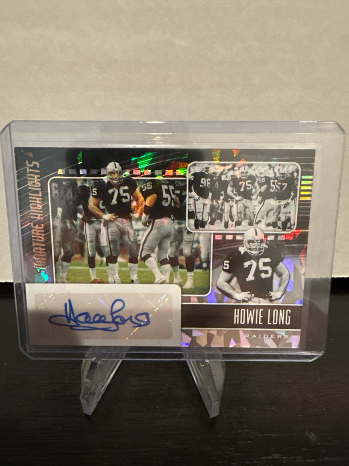 Howie Long 2021 Panini Signature Highlights Cracked Ice Auto