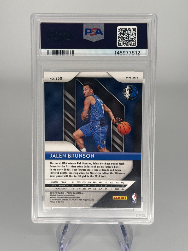 Jalen Brunson 2018 Panini Prizm Silver Prizm Rookie, PSA 9 Mint