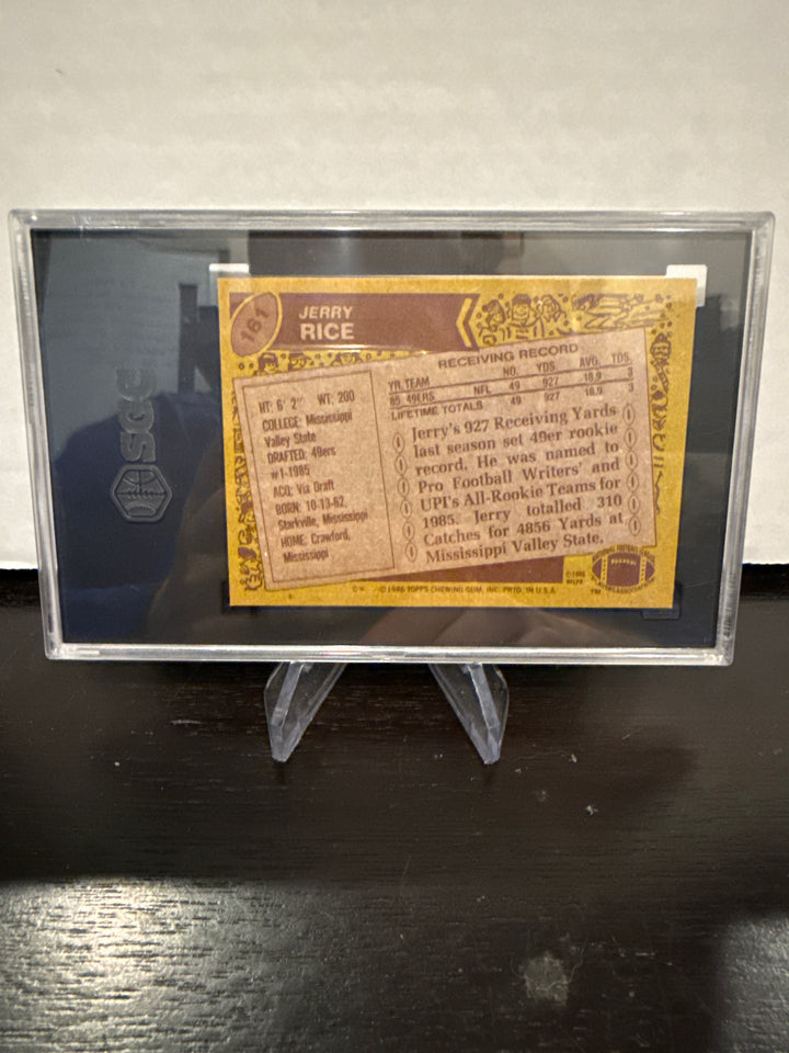Jerry Rice 1986 Topps Rookie, SGC 7