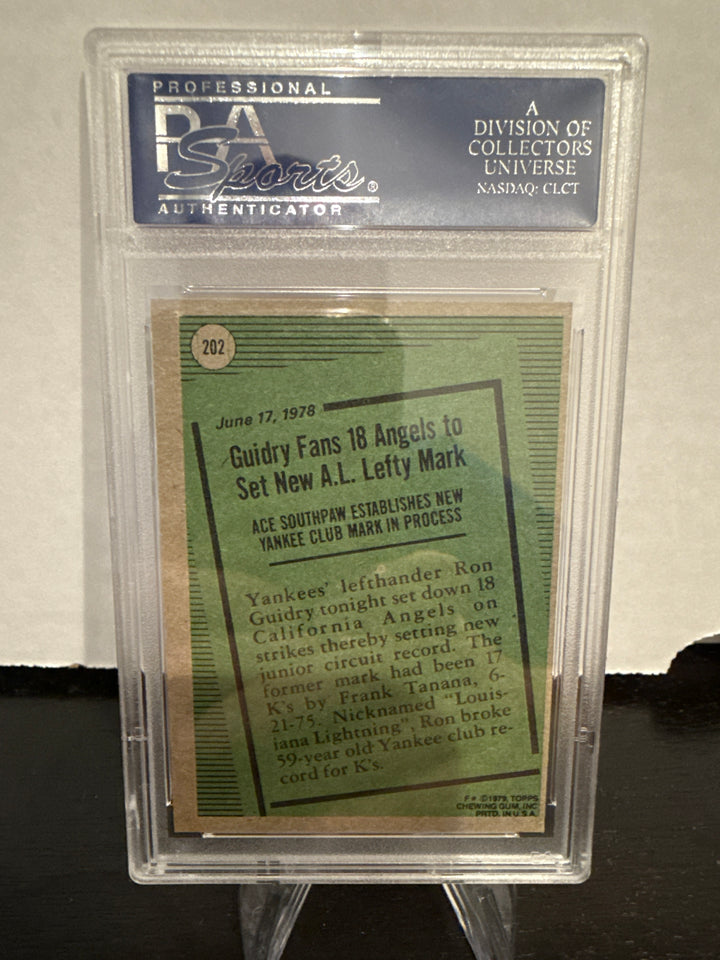 Ron Guidry 1979 Topps Record Breaker, PSA 8