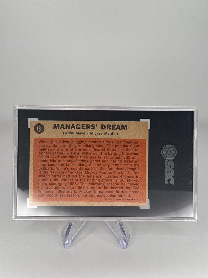 Mickey Mantle/Willie Mays 1962 Topps Managers Dream, SGC 3
