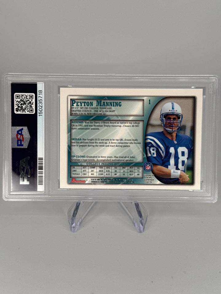 Peyton Manning 1998 Bowman Rookie, PSA 9 Mint