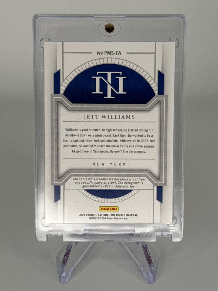 Jett Williams 2024 Panini National Treasures Prospect Relic Auto, 79/99