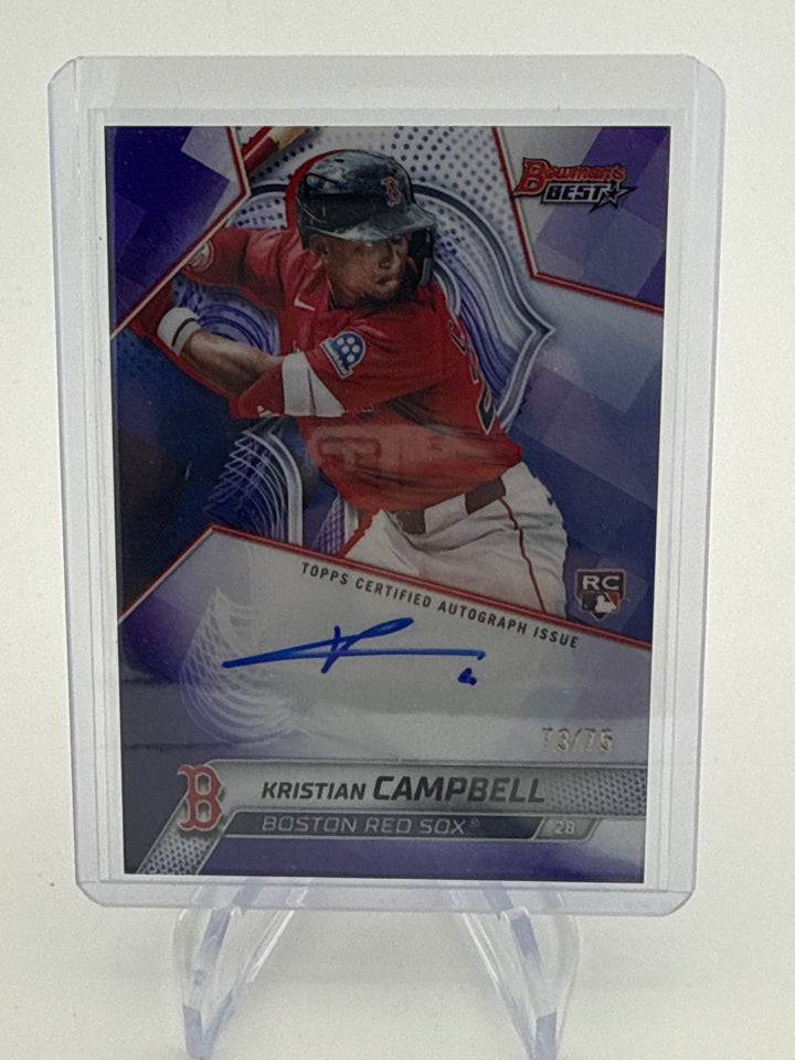 Kristian Campbell 2025 Bowman's Best Best of 2025 Purple Refractor Rookie Auto, 73/75