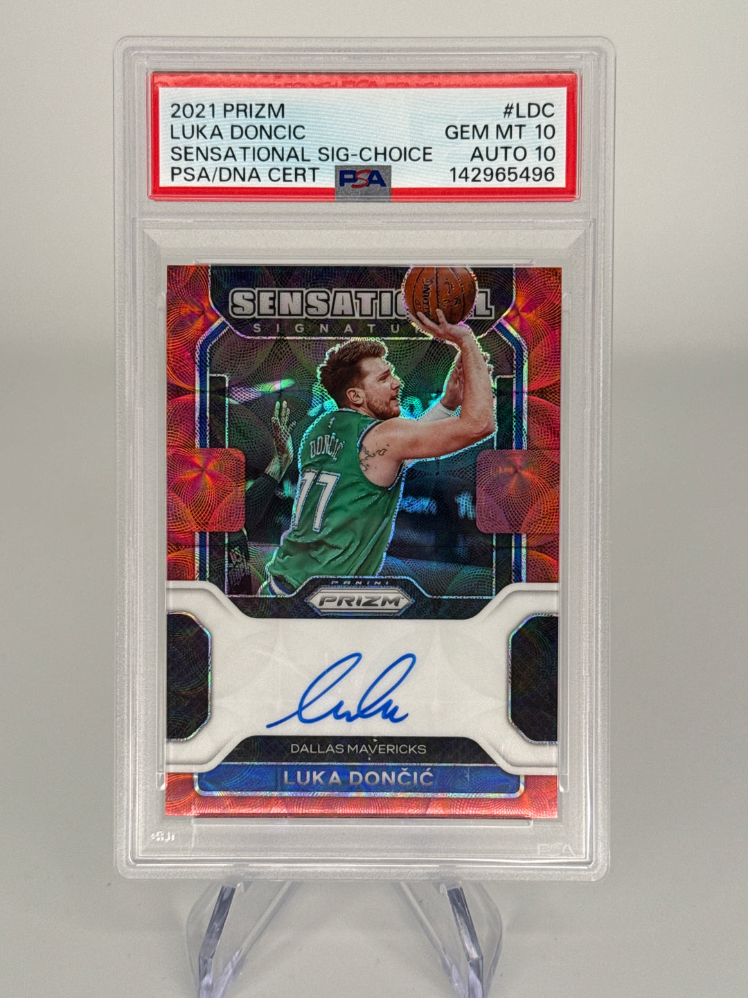 Luka Doncic 2021 Panini Prizm Sensational Signatures Choice Auto, PSA 10 Gem Mint, PSA 10 Auto