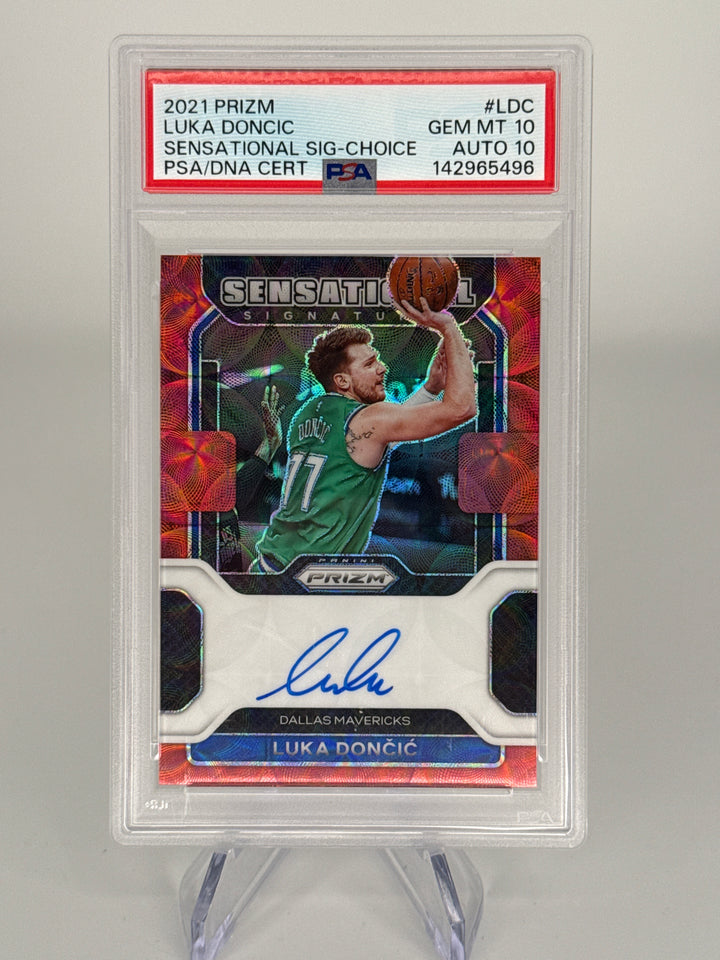 Luka Doncic 2021 Panini Prizm Sensational Signatures Choice Auto, PSA 10 Gem Mint, PSA 10 Auto