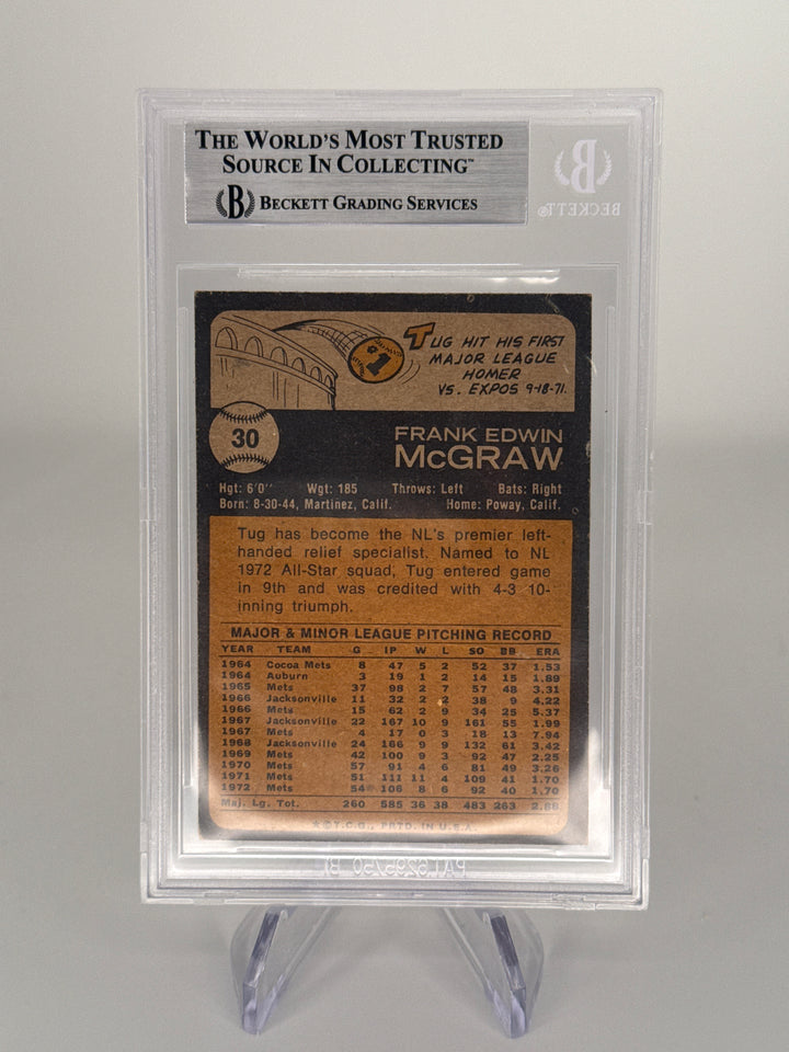 Tug McGraw 1973 Topps, BGS Auto